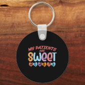 Porte-clés Mes patients Coeurs sucrés Saint Valentin Infirmiè (Recto)