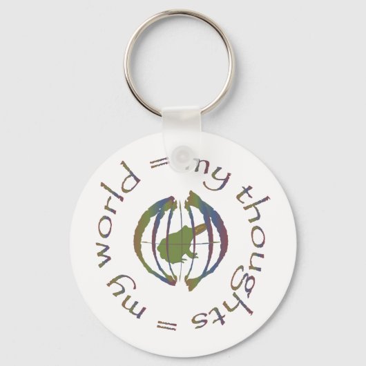 Porte-clés "Mes pensées = Mon monde" (Recto)