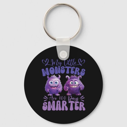 Porte-clés Mes Petits Monstres Sont 100 Jours Plus Smarter Fl (Recto)