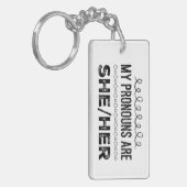 Porte-clés Mes pronounes sont Elle Ses Grunge Doodles (Devant gauche)