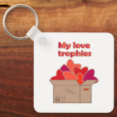 Porte-clés Mes trophées d'amour dans une boîte pleine de coeu (Recto)