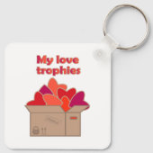 Porte-clés Mes trophées d'amour dans une boîte pleine de coeu (Dos)