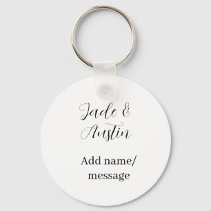 Porte-clés message date nom couple mariage romantique élégant