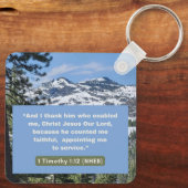 Porte-clés Message de foi - Verset biblique - 1 Timothée 1-12 (Verso)