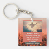 Porte-clés Message de foi - Verset biblique - Hébreux 11-1 Ac (Devant)