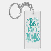 Porte-clés Message de motivation turquoise "Be Kind" (Devant gauche)