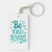 Porte-clés Message de motivation turquoise "Be Kind" (Dos)