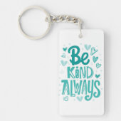 Porte-clés Message de motivation turquoise "Be Kind" (Devant)