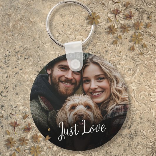 Porte-clés Message de script personnalisé Couple photo