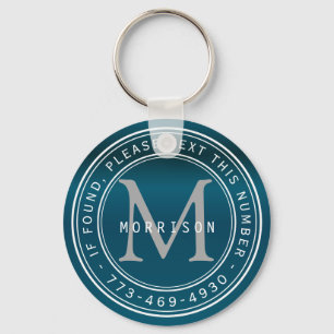 Porte-clés Message - Monogramme en Turquoise