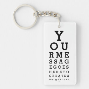 Porte-clés Message personnalisé sur le tableau de l'opticien