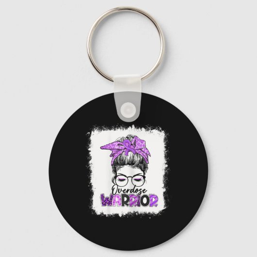 Porte-clés Messy Bun Empreinte de léopard Purple Ribbon Overd (Recto)