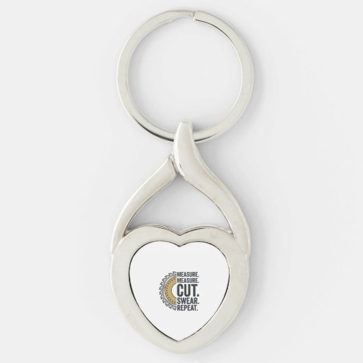 Porte-clés Mesure Mesure Couper Jurer Répéter Lame de Scie Ch (Devant)