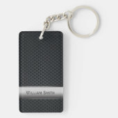 Porte-clés Métal foncé rayé en acier (Dos)