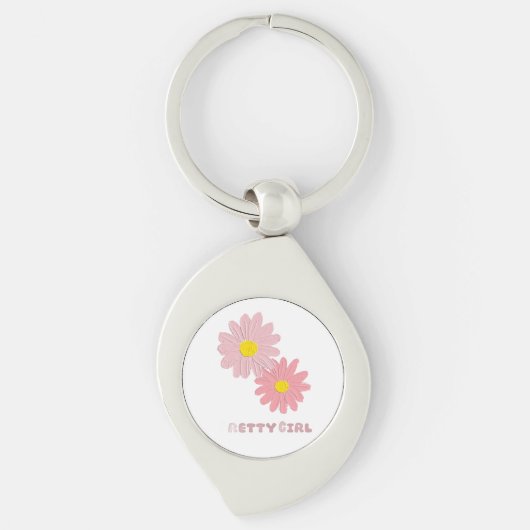 Porte-clés Metal keychain with a floral design (Devant)