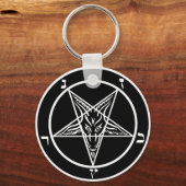 Porte-clés métal noir, baphomet des ténèbres ! (Recto)