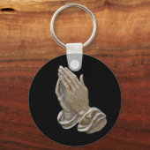 Porte-clés Métal Peint Regarder Les Mains De Prière (Recto)