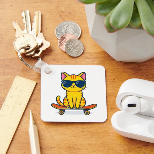 Porte-clés Metal Square Keychain (Bureau)