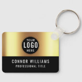 Porte-clés Metallic Gold Black Logo Name (Recto)