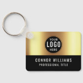 Porte-clés Metallic Gold Black Logo Name (Verso)