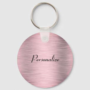Porte-clés Metallic Pink Gold Classic Round Sticker