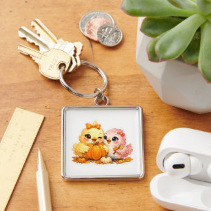 Porte-clés métallique Adorable Halloween Bird Frie