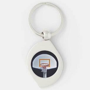 Porte-clés métallique en forme d'anneau de basket-