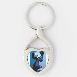 Porte-clés métallique Lady Blue