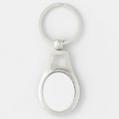 Porte-clés métallique ovale blanc (Devant)