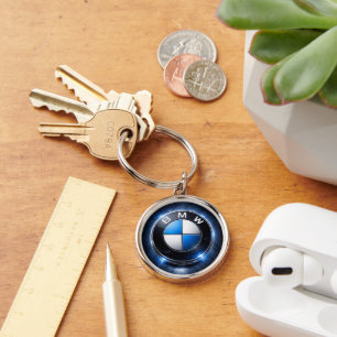 Porte-clés métallique rond Logo de voiture BMW L