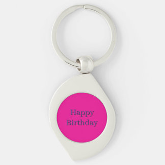 Porte-clés métallique rose - Joyeux Anniversaire