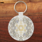 Porte-clés Métatron's Cube in lotus Sacred Geometry (Recto)