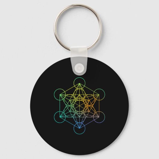 Porte-clés Metatrons Cube Sacred Geometry Funny Family Retro  (Recto)
