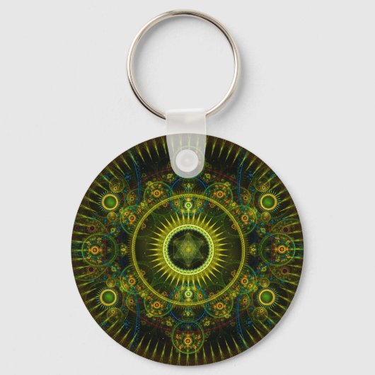 Porte-clés "Metatron's Magick Wheel" - Art Fractal (Recto)