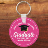Porte-clés Mete Hot Pink Graduation Custom 2025 Graduate (Verso)