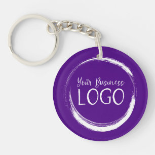 Porte-clés Mettez mon logo sur un indigo rond
