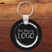 Porte-clés Mettez mon logo sur un noir rond (Verso)