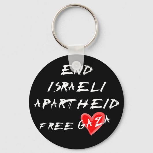 Porte-clés Mettre fin à l'apartheid israélien Libérer Gaza (Recto)