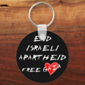 Porte-clés Mettre fin à l'apartheid israélien Libérer Gaza (Recto)
