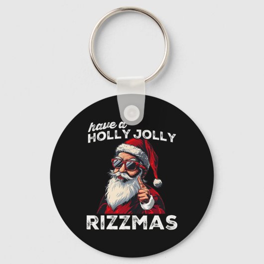 Porte-clés Mewing Père Noël Mew amusant Père Noël meme Rizzma (Recto)