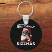 Porte-clés Mewing Père Noël Mew amusant Père Noël meme Rizzma (Recto)
