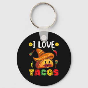 Porte-clés Mexicaine Cinco De Mayo Chemise I Love Tacos