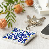 Porte-clés Mexicaine Talavera Terracotta Carrelage Design No. (Côté)
