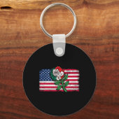 Porte-clés Mexique Drapeau mexicain Drapeau américain Rose 2 (Recto)