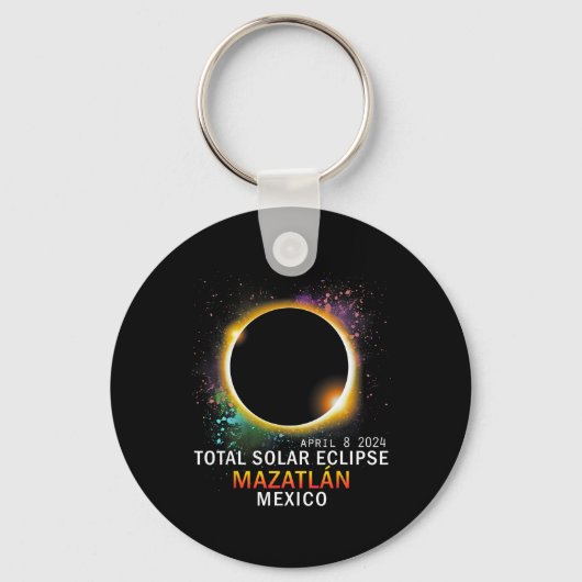 Porte-clés Mexique Total Éclipse Solaire 2024 (Recto)