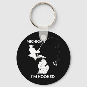 Porte-clés Mi Michigan Fishing Jersey Cadeau Pour Pêcheurs Et