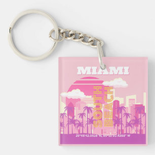 Porte-clés Miami Beach, Art de voyage à Miami, Chambre Prépa,