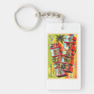 Porte-clés Miami Beach Florida Vintage grande lettre carte po