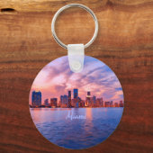 Porte-clés Miami Beach Floride City Skyline (Recto)