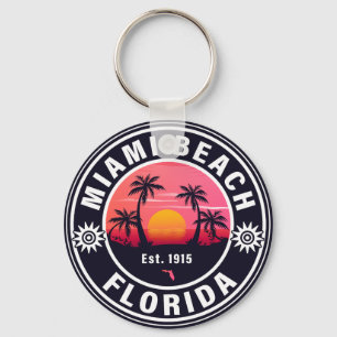 Porte-clés Miami Beach Floride Retro Sunset Souvenirs 60s